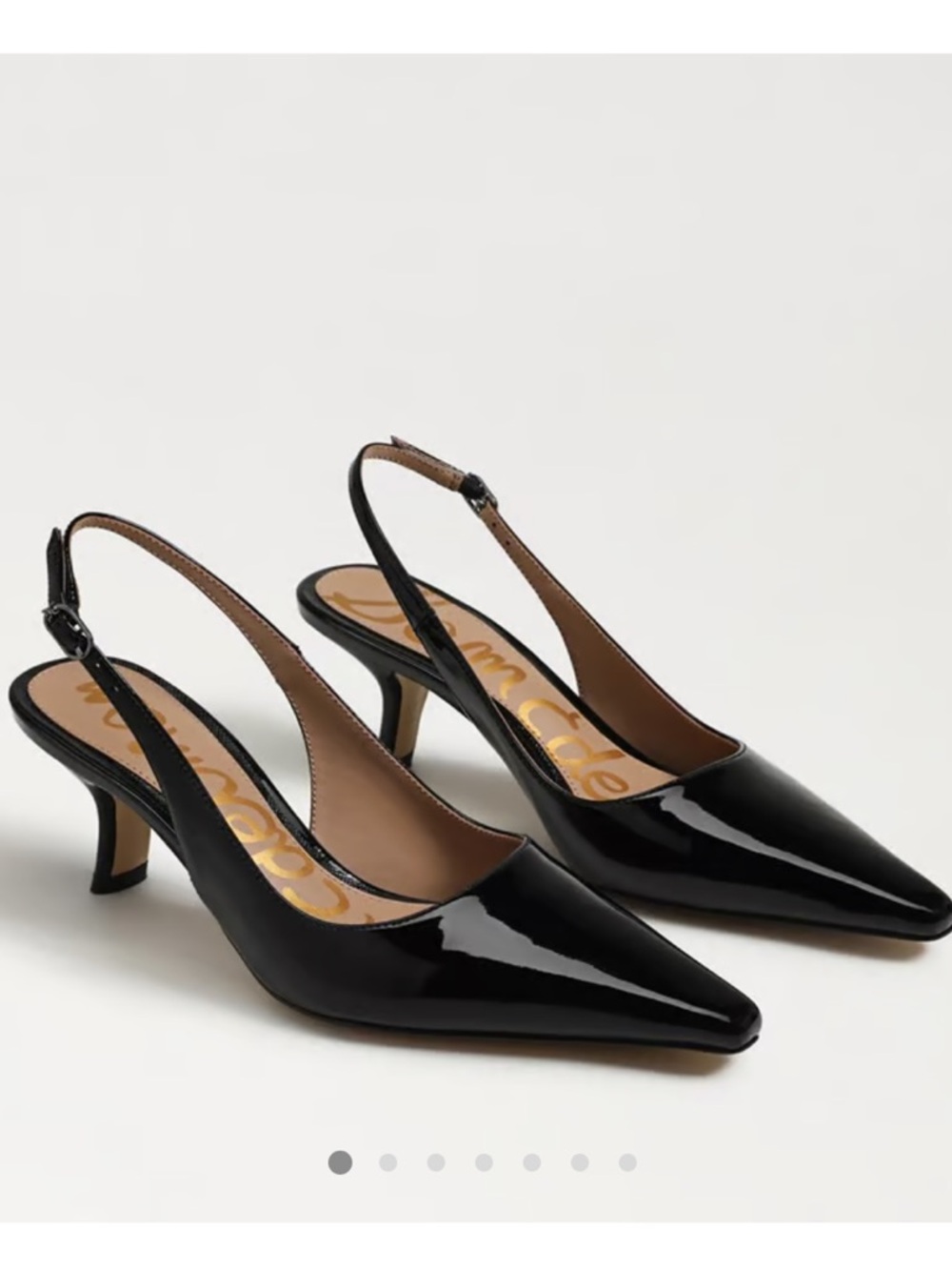 Sam Edelman Black Patent Slingback Kitten Heels Women's 7.5